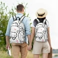 thumbnail image 5 of Honeii Alpacas and Hearts Print Canvas College Laptop Backpack, Durable Rucksack Travel Notebook Bag School Backpack Book Bag for Men Women-Medium, 5 of 7