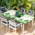 thumbnail image 2 of St. Patrick's Day Table Cloths for 6 Foot Rectangle Tables, Lucky Shamrock Hat Ladybirds Daisy Ombre Green Patio Waterproof Elastic Fitted Tablecloths, Washable Rectangular Table Cover for Camping, 2 of 8