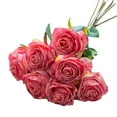 thumbnail image 2 of SHIMELE 7 Head Rose Simulation Flowers Antique Design UV Resistant Fake Floral Arrangements for Living Room Table Decoration Wedding Bouquets, 2 of 9