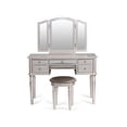 thumbnail image 4 of 3 Piece Adult Elegant Functional 5 Drawers and Stool Table Set Silver, 4 of 7