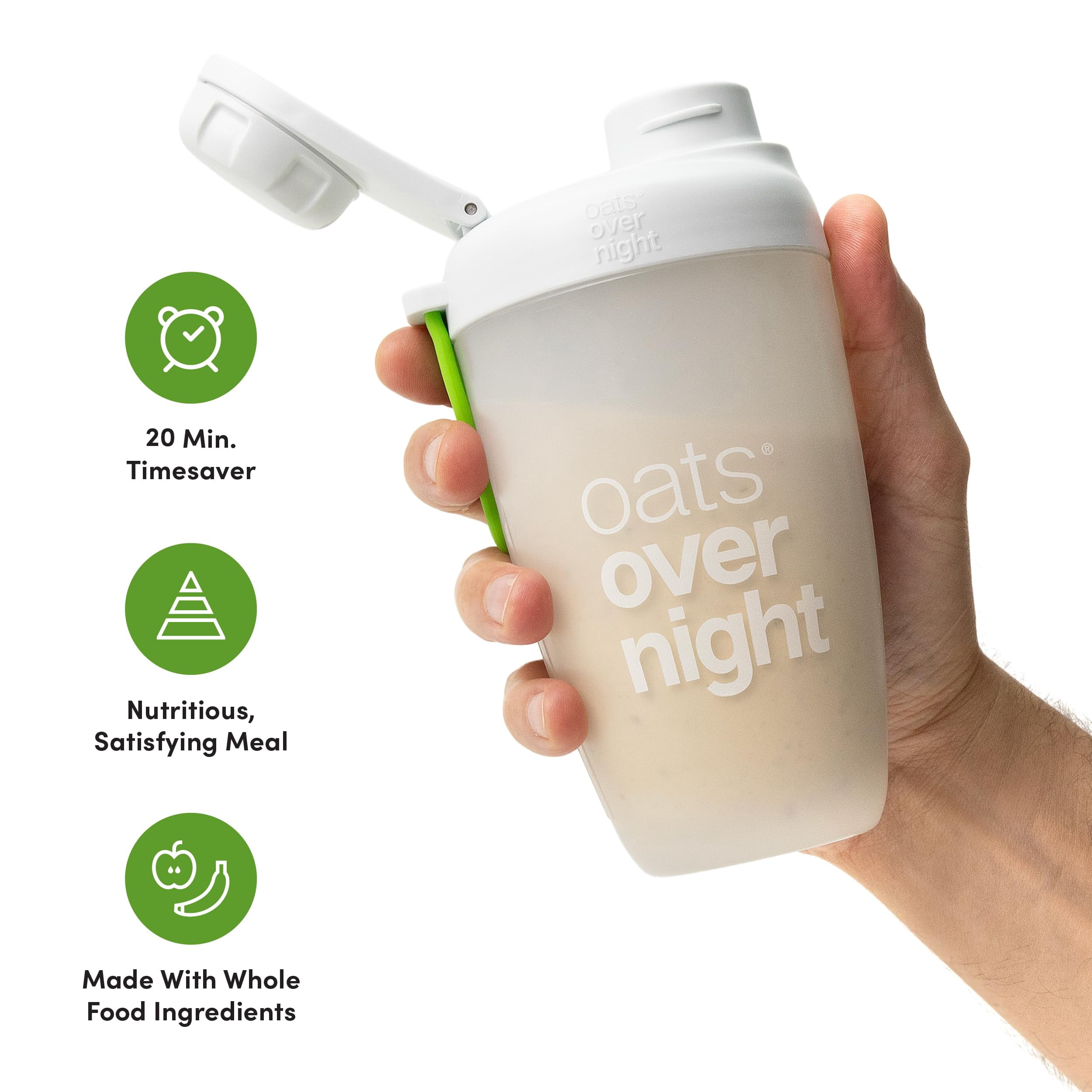 Oats Overnight Party Variety Pack-High Protein, High Fiber Breakfast Protein Shake - Gluten Free Oatmeal, Non GMO Oatmeal - Cookies & Cream, Coconut Cream Pie & More Flavors (8 Pack + Shaker Bottle)