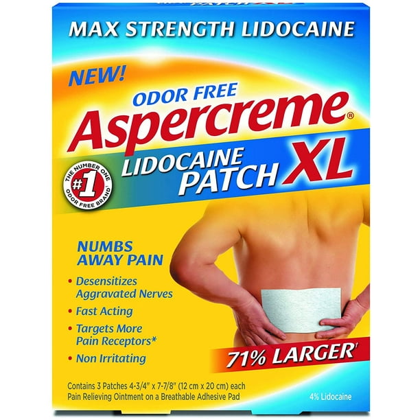 Aspercreme Lidocaine Patch XL, 3 Count (Pack of 1)