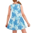 thumbnail image 2 of Renewold Blue Girls Sleeveless Princess Dress Shirt Dance Dresses Age 11-12 Years Old Comfortable A-Line Knee Length Beach Dress Sea Turtle Kids Teens Sundress, 2 of 6
