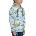 thumbnail image 3 of Rateoe Colorful Sea Turtle Pattern Boys Hoodie, Youth Pullover Hooded Sweatshirt, Kangaroo Pocket Hoodie for Kids-X-Large, 3 of 6