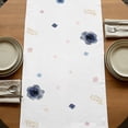 thumbnail image 5 of Table Runners 72 Inches Long Dress Scarves, Navy Blue Flowers Farmhouse Kitchen/Dining Table Runner, Coffee Tablerunners, Spring Floral Elegant Pastoral Watercolor 14x72 Inch, 5 of 9