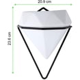 thumbnail image 4 of Juego de 2 macetas de cerámica montadas en la pared para plantas, forma de diamante blanco, maceta colgante hexagonal para decoración de bodas, orquídeas, hierba de aloe, jardín del hogar Adepaton YQ-1533, 4 of 6