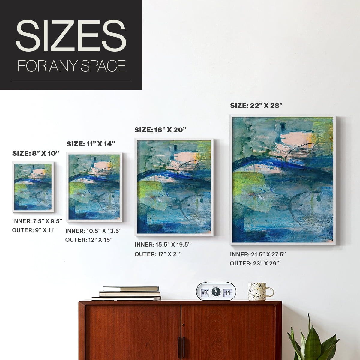 Spring Winds VIII in White Solid Wood 8 x 10 Framed Print