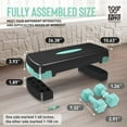 thumbnail image 4 of WF Athletic Supply Aerobic Stepper Set with Dumbbells & Measuring Tape, Adjustable Height 2 Level Risers Workout Exercise Step Platform Trainer for Home Gym Exercise Fitness Workout, Green, 4 of 8