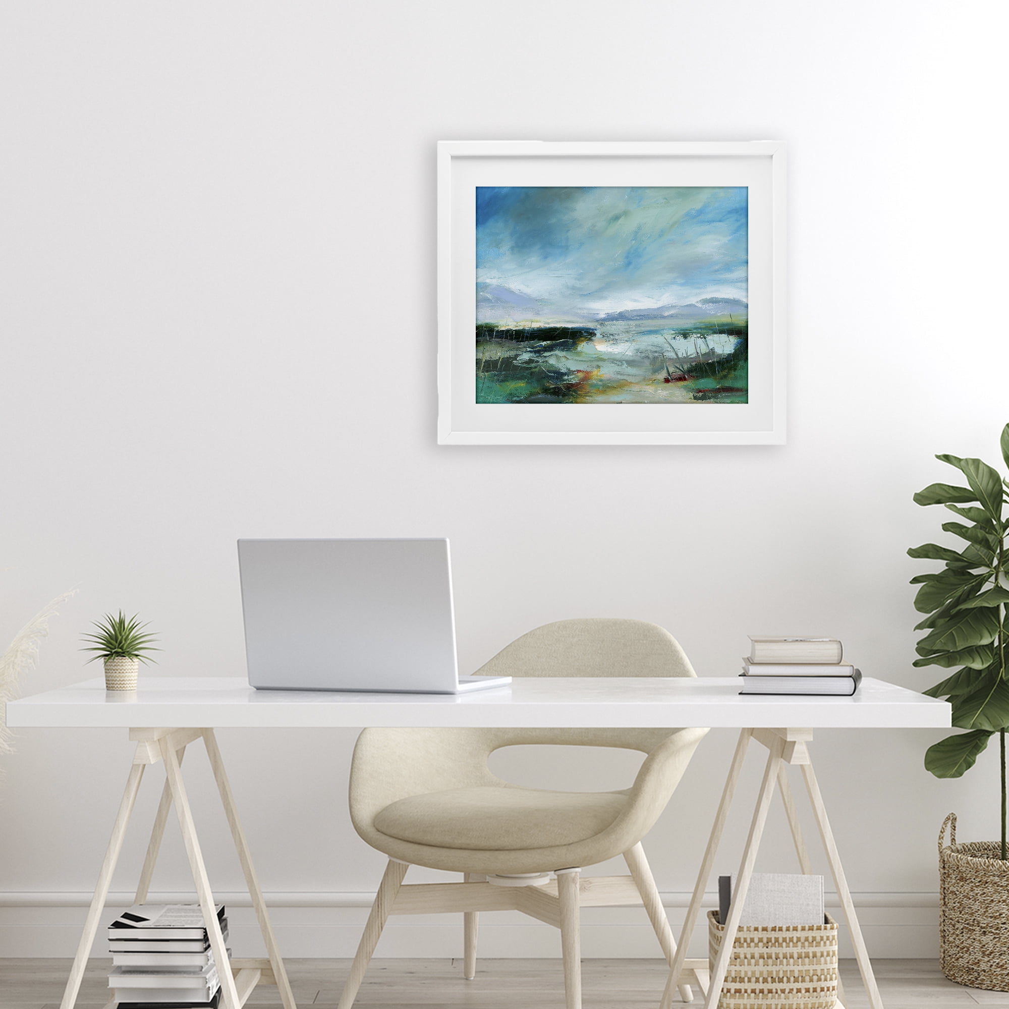 Stupell Industries Days By The Loch White Framed Print Under Glass, design by Lesley Birch