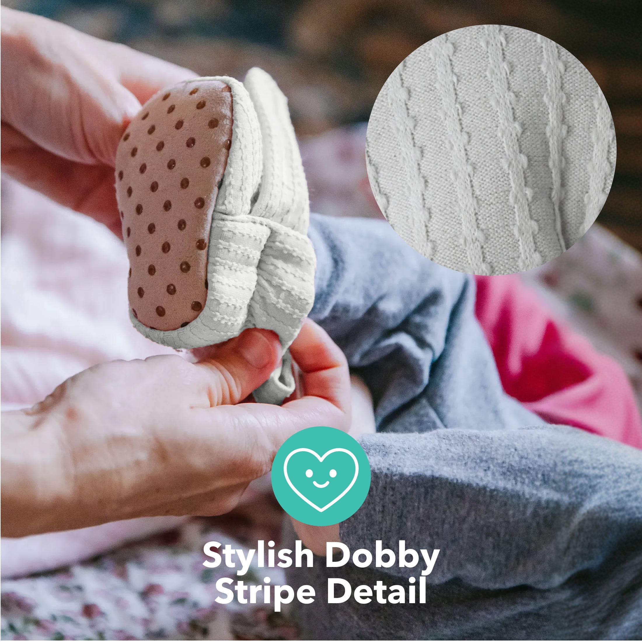 Carter's Child of Mine Infant Wrap Slippers, Newborn Baby Booties, Grey