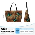 thumbnail image 4 of Gaeub Vintage Butterfly Green Print Beach Bag,Large Tote Bag,Waterproof Sandproof Women Tote Bag,Pool Bag with Zipper for Gym Grocery Travel, 4 of 7