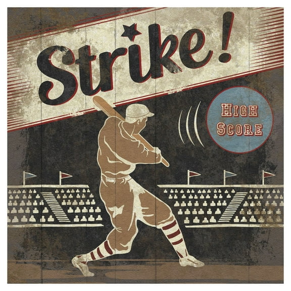 Strike by The Vintage Collection Baseball Canvas Art