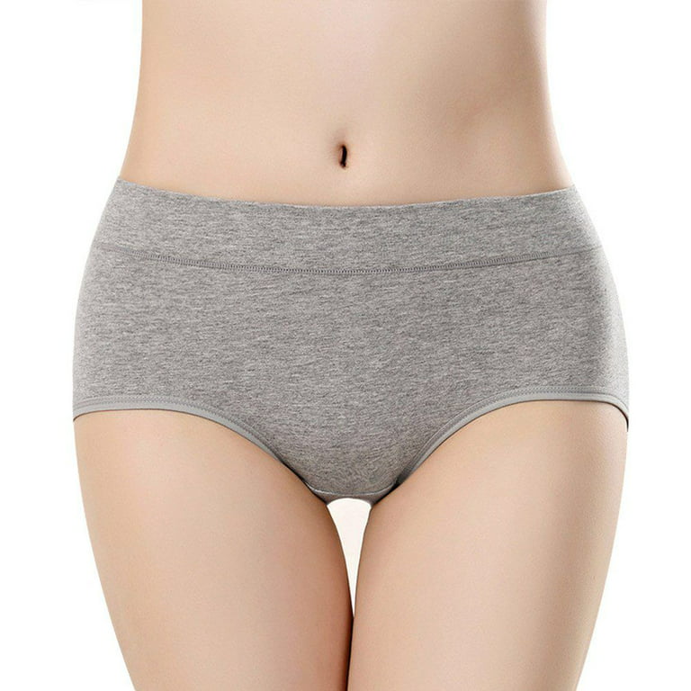 Spdoo Womens Underwear, Cotton Mid Waist Underwear for Women Full Coverage  Soft Comfortable Briefs Panty, Gray XL 