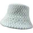 thumbnail image 3 of CoCopeaunts Bucket Hat for Women Chessboard Fisherman Hat Women's Warm Keeping Fashion Flat Top Small Brim Wool Bucket Cap, 3 of 8