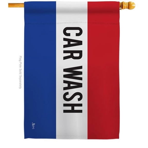 Americana Home & Garden H140782-BO Car Wash Novelty Merchant 28 x 40 in. Double-Sided Decorative Horizontal House Flags for Decoration Banner Garden Yard Gift