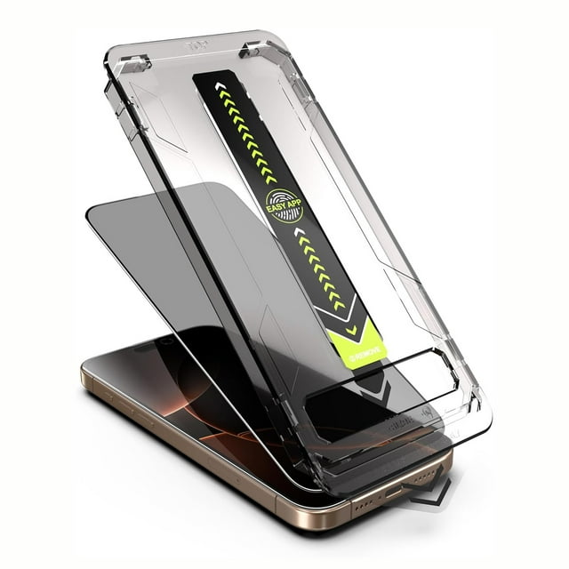 B Anti Spy Privacy Tempered Glass Screen Protector For Iphone 16 Pro Full Coverage Hd Clear Scratch Resistant With Easy Installation Kit Self Cleaning Adhesive Dust Proof