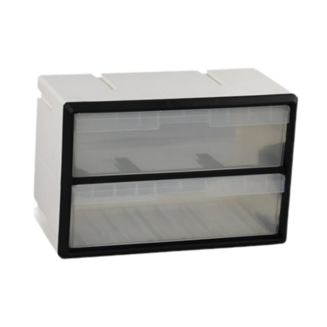 veasfak Armoire de Rangement à Tiroirs Organisateur Boîte à Outils de Salle de Bain pour Quincaillerie Bijoux Écrous 2 Tiroirs