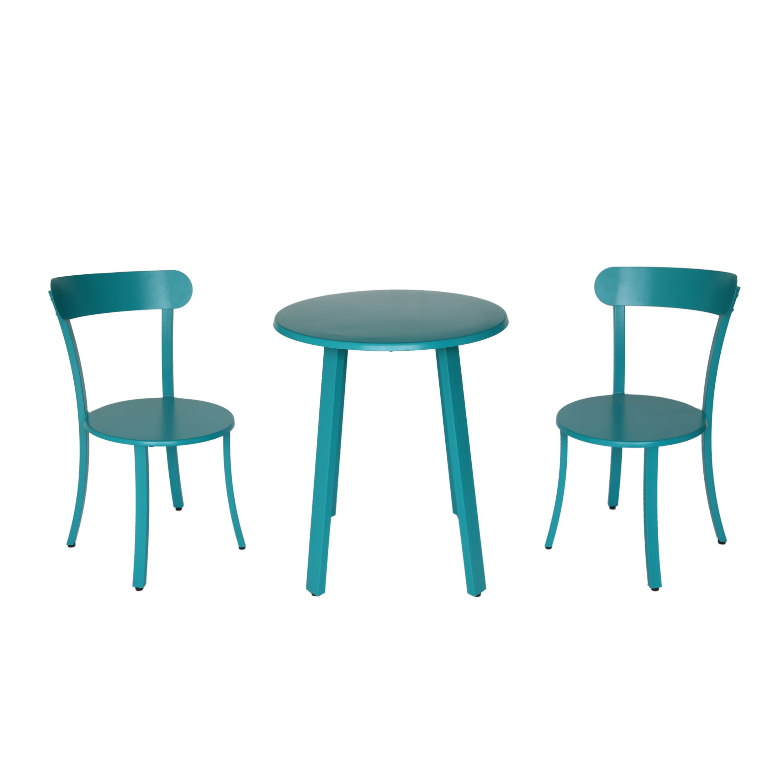 Kelly Outdoor Bistro Set, Matte Teal