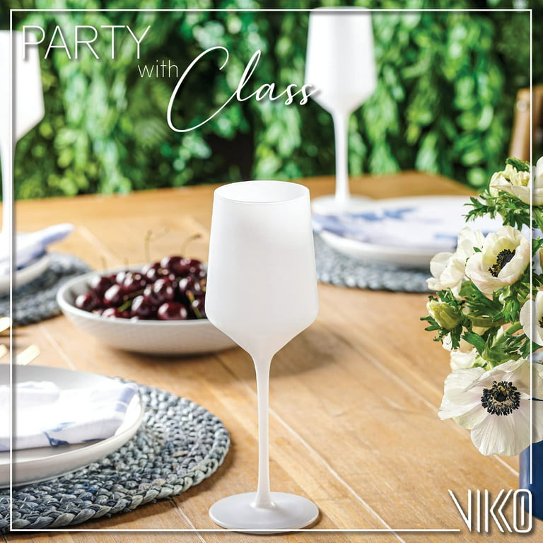 Madison dcor Matte White Wine Glasses | Thin, Handblown Glass Tall, Elegant Stem Dishwasher Safe 11 Ounce Cup Set of 6 Stunning Wine Glasses 8.6 x 2.4