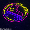 thumbnail image 2 of Craftnamesign Rollers Neon Sign, Roller Skating Club Wall Art, Rollers Skate Wall Decor, 2 of 4