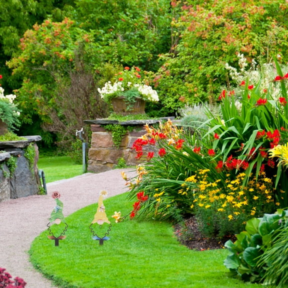 Masteelf  Fall Decorations for Home outside Metal Decorative Garden Stakes Green