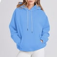 thumbnail image 3 of qucoqpe Womens Solid Color Raglan Sleeve Hoodie Lightweight Pullover Tops with Drawstring Hat and Front Pocket Casual Comfy Fitting Hooded Sweatshirt, 3 of 6