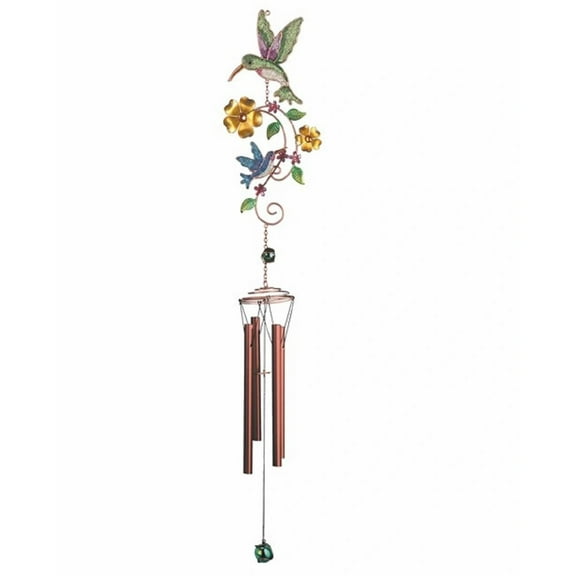 FC Design 34" Long Hummingbird with Flower Suncatcher Wind Chime Garden Patio Decoration