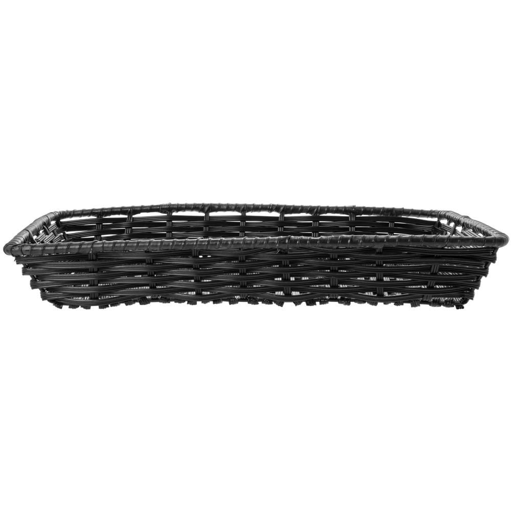 HUBERT® Black Basket Rectangular - 18"L x 12"W x 2 1/2"D