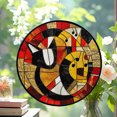thumbnail image 2 of Abstract Cat and Music Stained Glass Suncatcher Stained Glass Window Hanging Home Decor Garden Halloween Christmas Wedding Housewarming Gifts, Stained Glass Ornament 2025, Holiday, 2 of 6