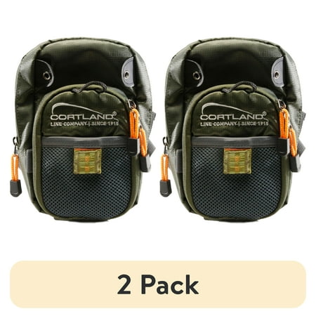 (2 pack) Cortland Fairplay Adult Chest Pack Soft Sided Tackle Bag Green 2 Pouch Polyester blend 1 Pack
