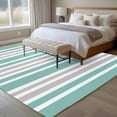 thumbnail image 5 of Area Rug 60×96in, Turquoise Grey Minimalist Stripe Floor Carpet Living Room Rug, Colorful Contrast Line Non-Slip Welcome Mat Indoor Rugs for Bedroom Dining Room, 5 of 9
