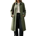 thumbnail image 6 of Hzzrkos Women's Plaid Long Trench Coat, Lapel Collar Button Front Long Sleeve Lightweight Casual Overcoat, Classic Check Pattern Outerwear for Fall and Winter, 6 of 6