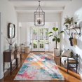 thumbnail image 4 of RUG ROBOT Abstract Living Room Rug 4'x6', Soft Modern Washable Area Rugs for Bedroom Non Slip, Ultra Thin Foldable Low Pile Carpet for Dining Room Kitchen Bathroom Office, Ivory/Blue, 4 of 10
