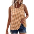 thumbnail image 4 of MOJOGO Women's Plaid Tank Tops Crewneck Sleeveless Shirts Casual Retro Pullover Loose Trendy Tops for Everyday Wear 3XL, 4 of 9