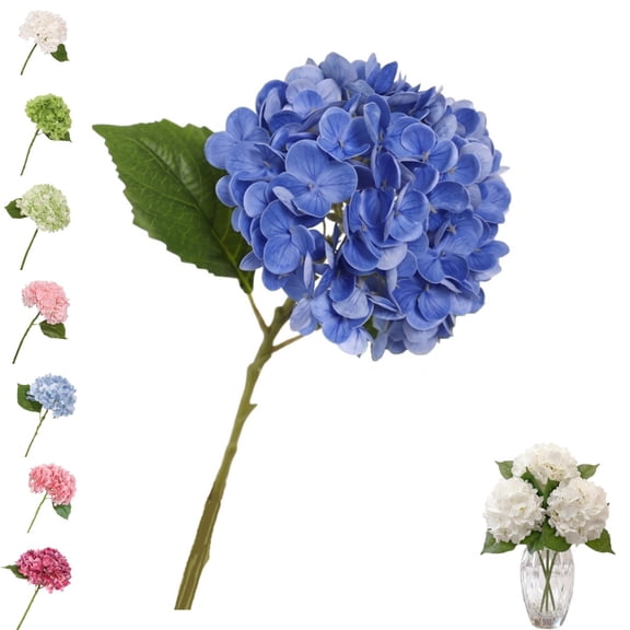 Real Touch Hydrangea Artificial Flowers, Realistic Latex Faux Hydrangeas Flowers for Home Decor Party Arrangements Wedding Bouquets Centerpieces (1Pcs,6 x 12 in)