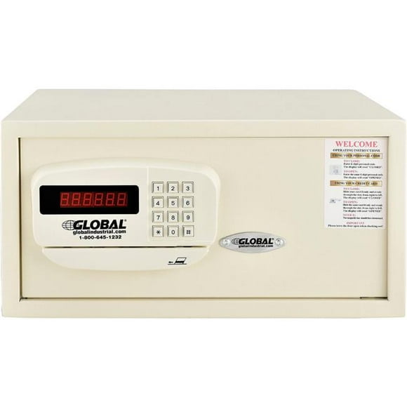Ningbo Safewell 493384 Global Industrial Personal Hotel Safe Electronic Lock with Card - White - 18 x 15 x 9 in.