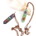 thumbnail image 4 of AMERTEER Collier Pendentif en Forme d'Épée en Pierre Naturelle en Cristal de Gravier Coloré, 4 of 6