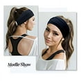 thumbnail image 7 of Huachi 4 Packs Wide Headbands for Women Black Headwrap Boho African Yoga Turban Solid color, 7 of 7