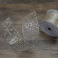 thumbnail image 2 of Northlight Sheer Gold Snowflake Christmas Wired Craft Ribbon 2.5" x 10 Yards, 2 of 3