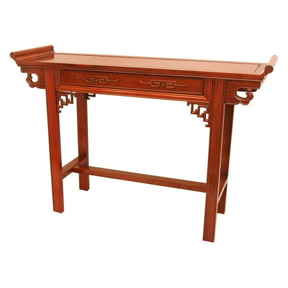 Oriental Furniture Rosewood Qing Hall Table, Honey color