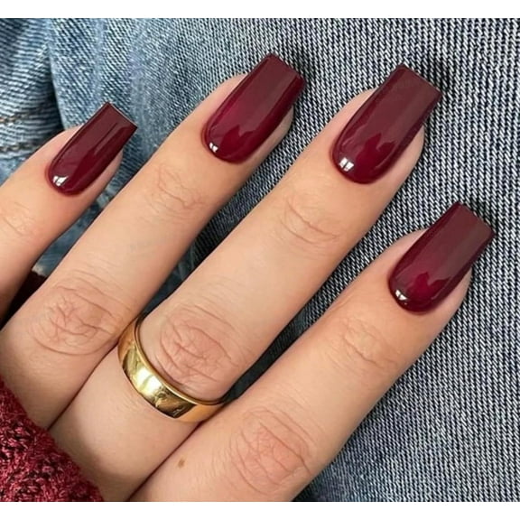 Press On Nails Stick On Nails Short Fake Nails Design Acrylic Nails Stick On Nails Tips Glue On Nails False Nails For Women Nail Kit With Nail Glue (Pink diamond, Medium) deep red 0.65 Ounce (Pack