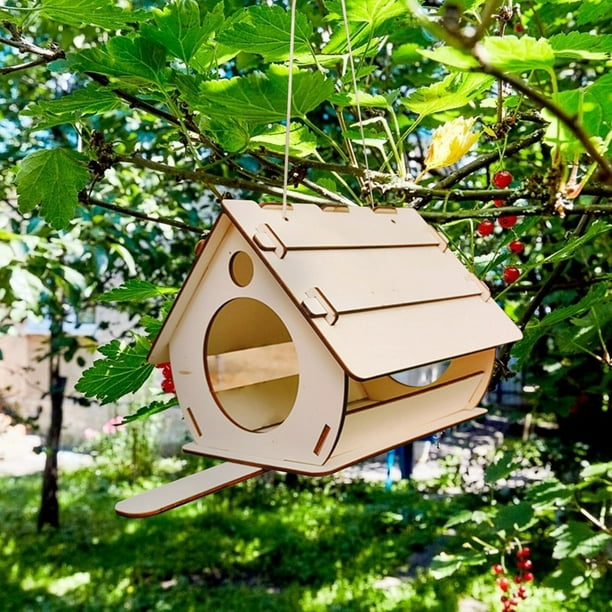 Maisons d'oiseaux en bois bricolage artisanat suspendu créatif nichoirs  fournitures d'oiseaux maison 