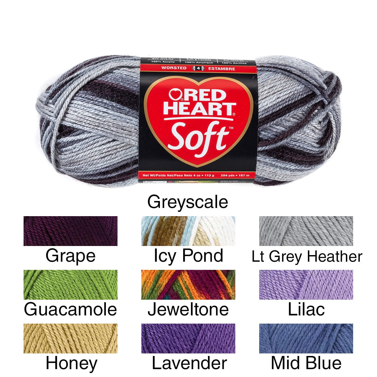 Red Heart Soft Yarn Light Grey Heather E728 9440