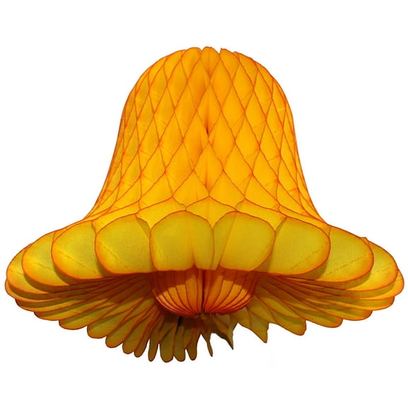 3-pack 11 Inch Hanging Honeycomb Tissue Paper Bell Decoration, Gold, by Devra Party (Golden Yellow)