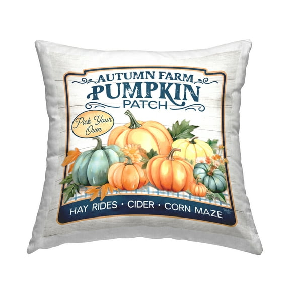 Stupell Industries Autumn Farm Pumpkin Patch Decorative Printed Throw Pillow Design by Martin Podt.