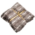 thumbnail image 2 of Northlight Two-Toned Striped Faux Fur Throw Blanket - 50" x 60" - White and Gray, 2 of 9