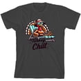 thumbnail image 3 of Thanksgiving Turkey Chill Adult Charcoal Crew Neck Short Sleeve Tee-Large, 3 of 4