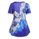 thumbnail image 3 of Camiseta Acanalada Diseño Floral Tamaño Plus Rosegal Camisetas tallas grandes, 3 of 5