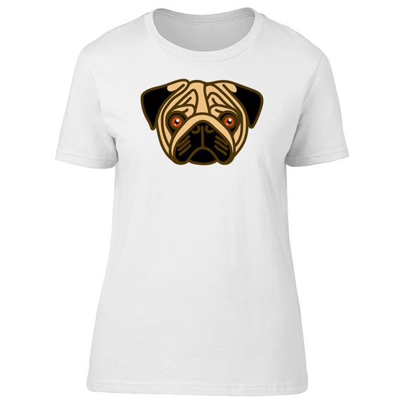Cute Baby Pug Face Cartoon Tee Women's -Image by Shutterstock