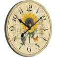 thumbnail image 4 of 12 Inch Silent Kitchen Clocks Wall Battery Operated for Living Room,Small Wall Clock Sunflower Decor for Kitchen Bedroom,Non-ticking Flower Wooden Clock Wall Decorative for Farmhouse Home Office, 4 of 7